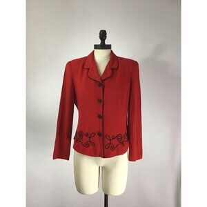 Vintage Woman’s Sheri Martin Red Blazer Petite Size MD
